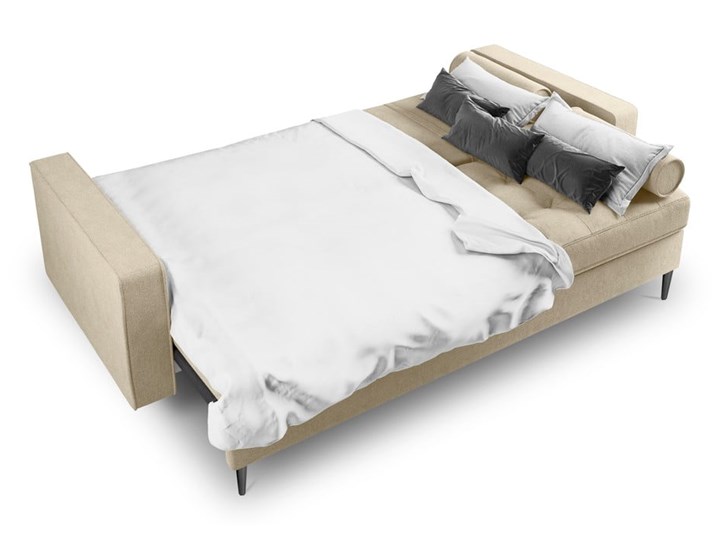 Beżowa rozkładana sofa Milo Casa Santo Materiał obicia Tkanina Głębokość 100 cm Szerokość 225 cm Funkcje Z funkcją spania