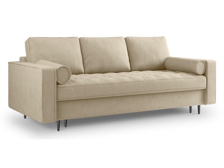Beżowa rozkładana sofa Milo Casa Santo Boki Z bokami Szerokość 225 cm Głębokość 100 cm Funkcje Z pojemnikiem na pościel