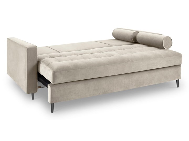 Beżowa aksamitna rozkładana sofa Milo Casa Santo Wielkość Trzyosobowa Szerokość 225 cm Głębokość 100 cm Kolor Beżowy