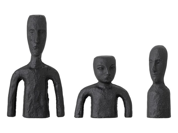 Zestaw 3 metalowych figurek Bloomingville Rhea, wys. 14,5 cm Kategoria Figury i rzeźby Kolor Szary