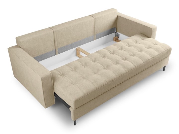 Beżowa rozkładana sofa Milo Casa Santo Głębokość 100 cm Szerokość 225 cm Wielkość Trzyosobowa Kategoria Sofy i kanapy