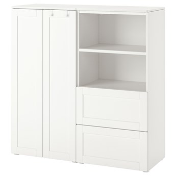 IKEA SMÅSTAD / PLATSA Regał, Biały/biała rama, 120x42x123 cm