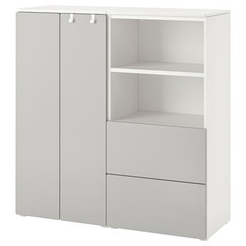 IKEA SMÅSTAD / PLATSA Regał, Biały/szary, 120x42x123 cm