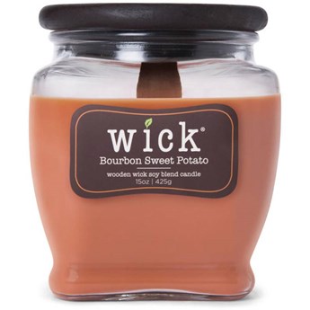 Colonial Candle Wick sojowa świeca zapachowa drewniany knot 15 oz 425 g - Bourbon Sweet Potato