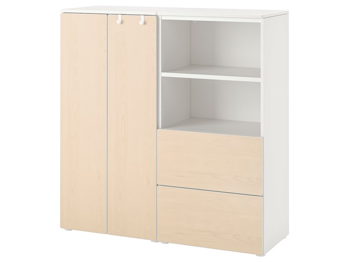 IKEA SMÅSTAD / PLATSA Regał, Biały/brzoza, 120x42x123 cm