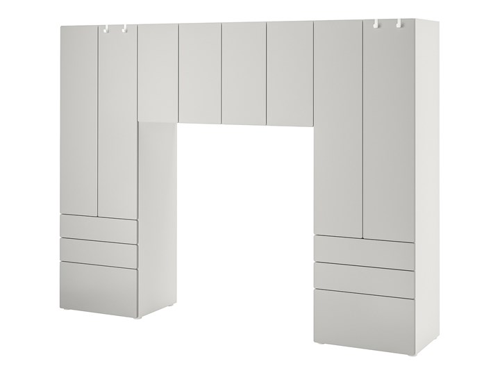 IKEA SMÅSTAD / PLATSA Regał, Biały/szary, 240x42x181 cm