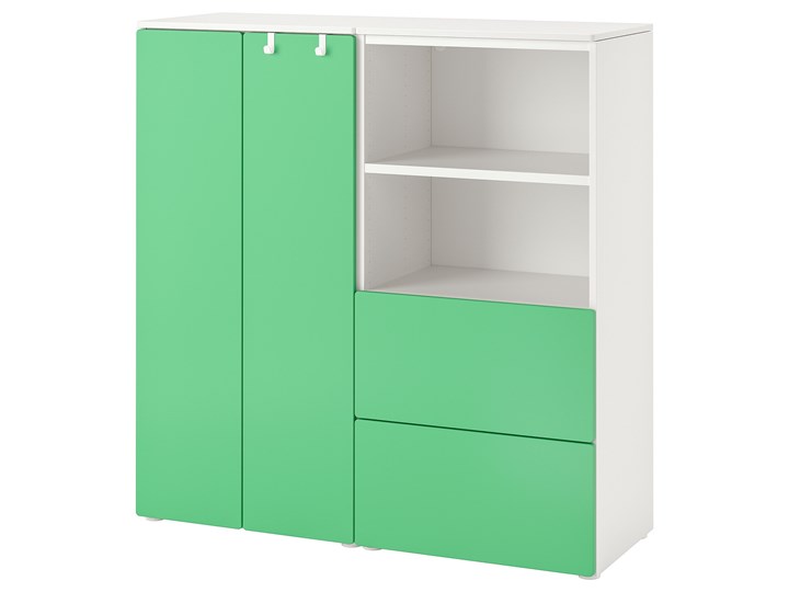 IKEA SMÅSTAD / PLATSA Regał, Biały/zielony, 120x42x123 cm Płyta laminowana Na książki Płyta meblowa Płyta MDF Kategoria Witryny