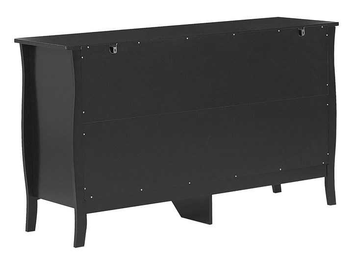Beliani Komoda czarna szafka z 6 szufladami do salonu przedpokoju bieliźniarka do sypialni 75 x 130 cm styl prowansalski Głębokość 40 cm Kolor Czarny Pomieszczenie Sypialnia