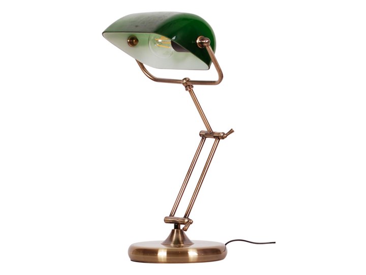 Zielona lampa bankierska - S269-Erava Lampa gabinetowa Szkło Styl Tradycyjny Lampa z kloszem Wysokość 40 cm Metal Pomieszczenie Biuro i pracownia