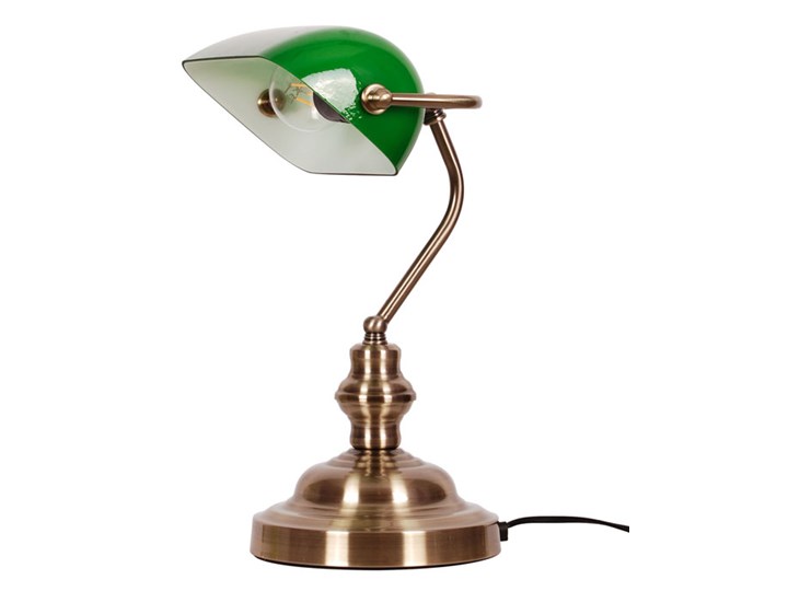 Zielona lampa na biurko bankierska - S270-Erava Szkło Lampa biurkowa Lampa z kloszem Wysokość 34 cm Metal Styl Tradycyjny Lampa gabinetowa Pomieszczenie Biuro i pracownia