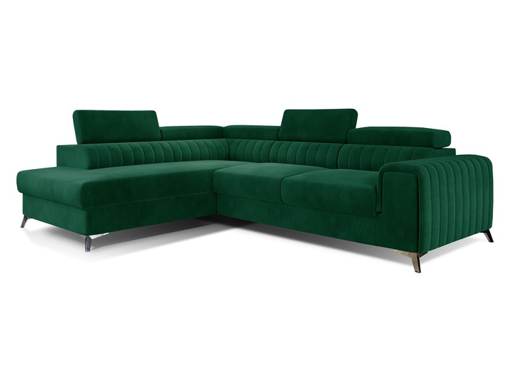 Narożnik lewostronny Laurence z funkcją spania typu delfin i pojemnikiem na pościel 275x98x205 Prawostronne Głębokość 205 cm Szerokość 275 cm Lewostronne Wysokość 98 cm Rozkładanie Rozkładany Kolor Zielony