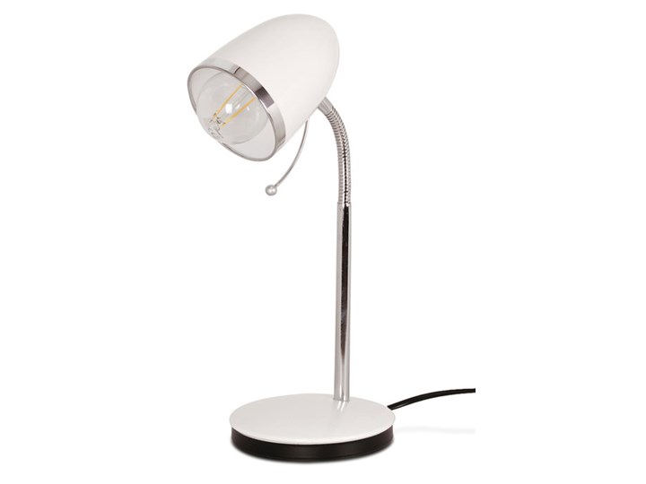 Biała stylowa lampka na biurko - S272-Harlet Lampa biurkowa Wysokość 36 cm Pomieszczenie Salon Metal Kolor Biały