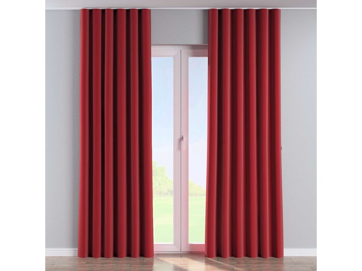 Zasłona na taśmie wave, intensywna czerwień, 1szt 65 × 280 cm, Velvet Poliester 65x280 cm Kolor Czerwony