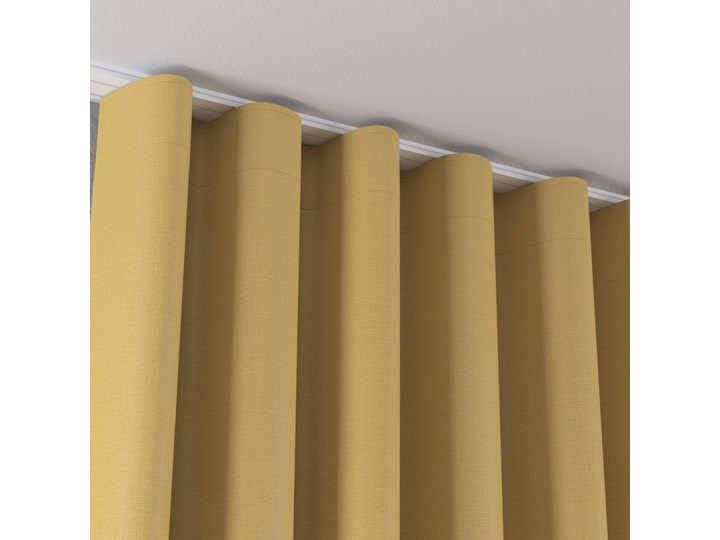 Zasłona na taśmie wave, musztardowy żółty o wyraźnej strukturze, 1szt 65 × 280 cm, Blackout - zaciemniające 65x280 cm Kolor Czarny Poliester Mocowanie Taśma