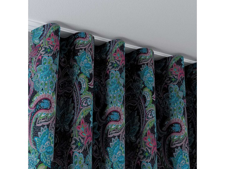 Zasłona na taśmie wave, wielokolorowy paisley, 1szt 65 × 280 cm, Velvet Mocowanie Poliester 65x280 cm Mocowanie Taśma
