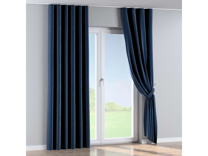 Zasłona na taśmie wave, granat, 1szt 65 × 280 cm, Velvet Poliester 65x280 cm Mocowanie Taśma