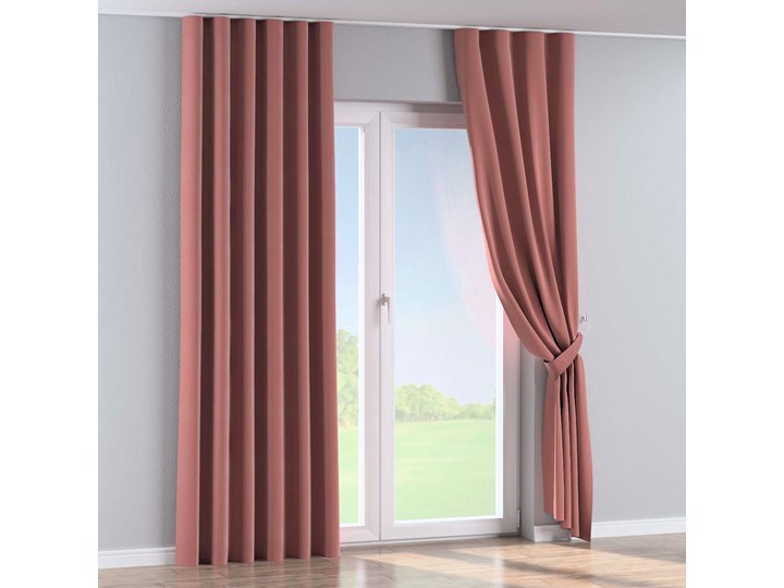 Zasłona na taśmie wave, koralowy róż, 1szt 65 × 280 cm, Velvet Mocowanie 65x280 cm Poliester Kategoria Zasłony