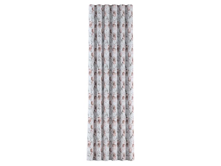 Zasłona na taśmie wave, różowe kwiaty na kremowym tle, 1szt 65 × 280 cm, Velvet Poliester 65x280 cm Kolor Różowy Kolor Beżowy