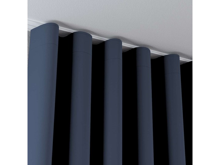 Zasłona na taśmie wave, granatowy, 1szt 65 × 280 cm, Blackout - zaciemniające 65x280 cm Poliester Mocowanie