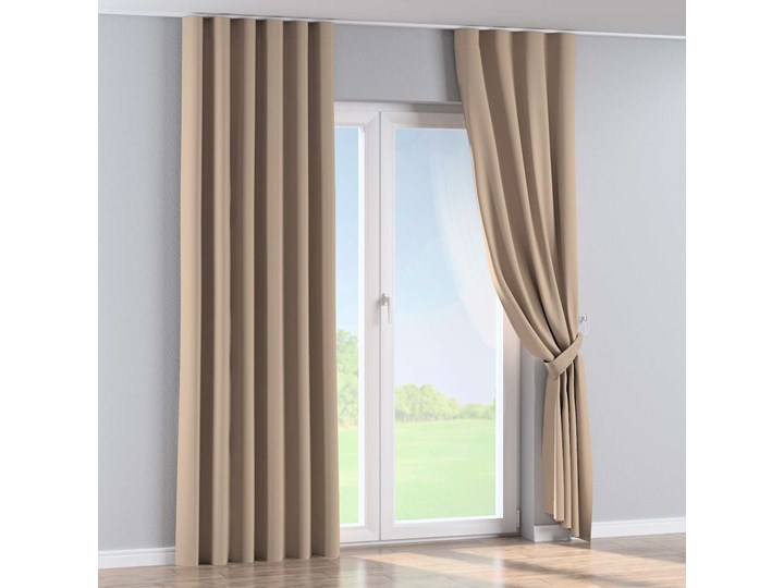 Zasłona na taśmie wave, jasny beż, 1szt 65 × 280 cm, Blackout - zaciemniające 65x280 cm Poliester Kolor Czarny