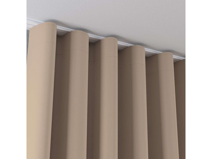 Zasłona na taśmie wave, jasny beż, 1szt 65 × 280 cm, Blackout - zaciemniające Kolor Czarny Poliester 65x280 cm Mocowanie Taśma