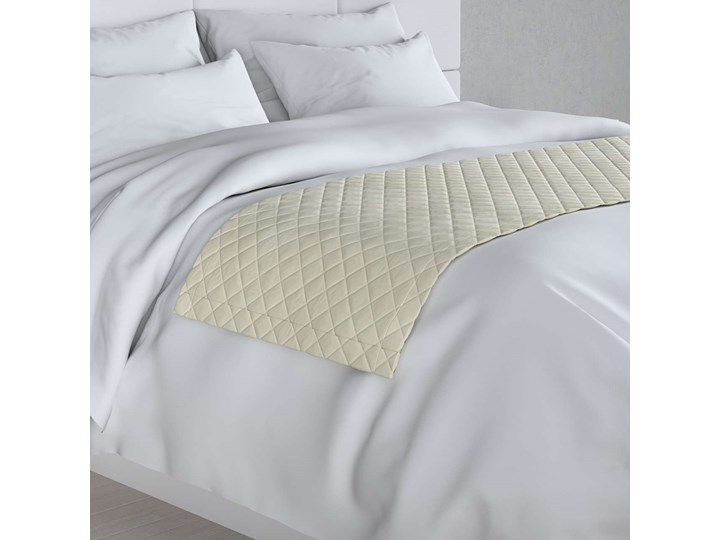 Narzuta hotelowa bieżnik Velvet 60x200cm, śmietankowa biel, 60 x 200 cm, Velvet 60x200 cm Kategoria Narzuty Poliester Pomieszczenie Sypialnia