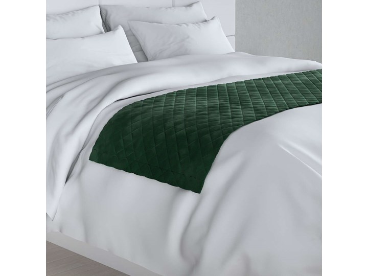 Narzuta hotelowa bieżnik Velvet 60x200cm, butelkowa zieleń, 60 x 200 cm, Velvet Poliester 60x200 cm Wzór Pikowany