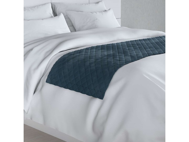 Narzuta hotelowa bieżnik Velvet 60x200cm, pruski błękit, 60 x 200 cm, Velvet Wzór Pikowany 60x200 cm Poliester Pomieszczenie Sypialnia