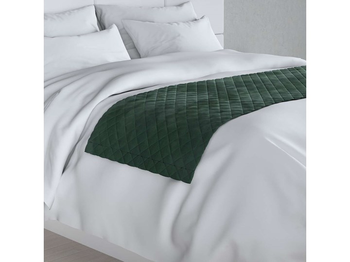Narzuta hotelowa bieżnik Velvet 60x200cm, ciemny zielony, 60 x 200 cm, Velvet Poliester 60x200 cm Wzór Pikowany