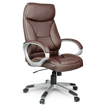 Fotel biurowy skorzany Eago EG223 brazowy