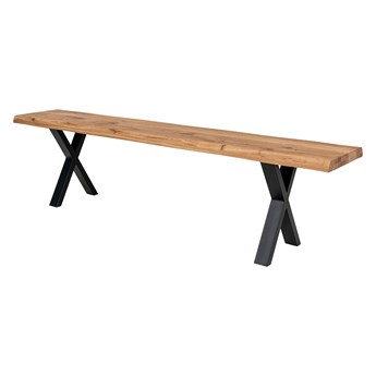 SELSEY Ławka drewniana Lemucto 180x32 cm dąb jasny na metalowych nogach