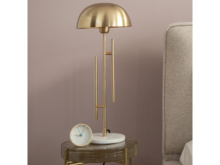 Lampa stołowa Solo Brass 22x55 cm złota Stal Lampa z kloszem Kolor Złoty