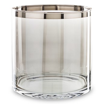 Świecznik wazon z platynowym paskiem cylinder Giacomo 15x13cm