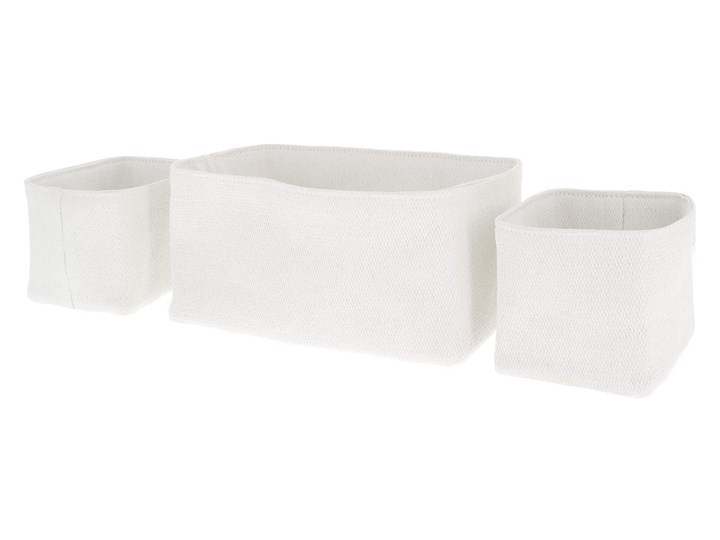Zestaw 3 białych koszyków Compactor Jute Baskets Noah Kosze Tkanina Papier Kategoria Pudełka do przechowywania