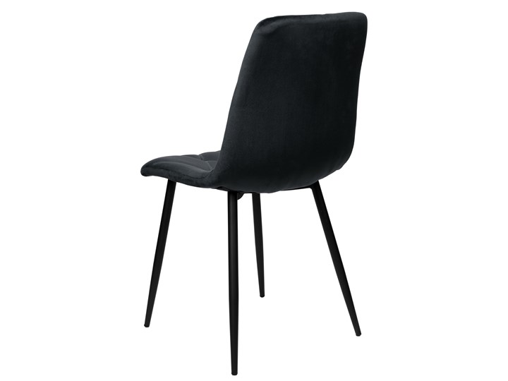 Krzesło tapicerowane MADISON VELVET czarne aksamitne Tworzywo sztuczne Głębokość 56 cm Skóra Szerokość 44 cm Wysokość 88 cm Welur Szerokość 88 cm Metal Tkanina Kolor Czarny