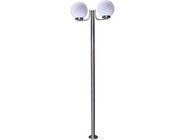 Podwójna stojąca lampa zewnętrzna ogrodowa kula - S275-Darla Kategoria Lampy ogrodowe Lampa stojąca Kolor Srebrny