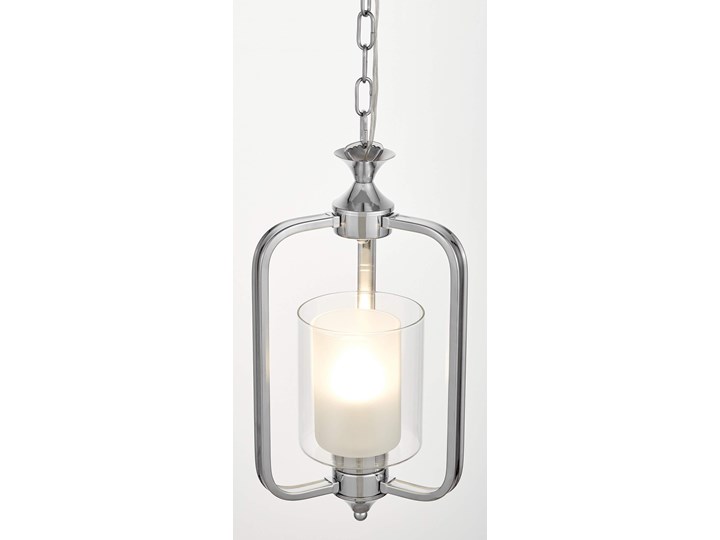 LAMPA WISZĄCA LOFT CHROMOWANA ATLANTA W1 Lampa z kloszem Metal Szkło Kolor Srebrny