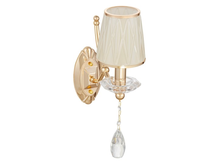 LAMPA ŚCIENNA KINKIET KRYSZTAŁOWY ZŁOTY DOMINNI W1 Tworzywo sztuczne Metal Kinkiet dekoracyjny Kinkiet z kloszem Kinkiet z abażurem Kategoria Lampy ścienne 