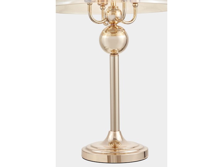 NOWOCZESNA LAMPA NOCNA SREBRNA BOLEO W4 Lampa z kloszem Szkło Metal Wysokość 70 cm Chrom Styl Vintage Kategoria Lampy stołowe