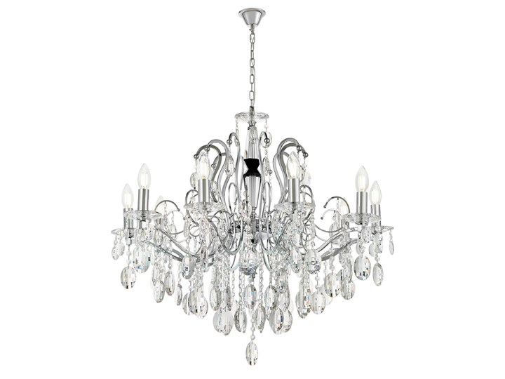 KLASYCZNY ŻYRANDOL KRYSZTAŁOWY DANIELLA W10 Metal Szkło Lampa z kloszem Lampa z abażurem Lampa z kryształkami Chrom Ilość źródeł światła 10 źródeł