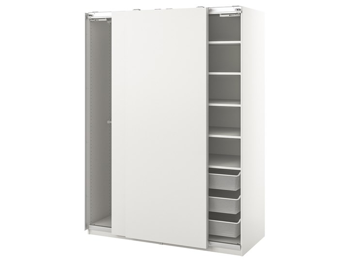 IKEA PAX / HASVIK Szafa, biały, 150x66x201 cm Szerokość 150 cm Głębokość 66 cm Ilość drzwi Dwudrzwiowe