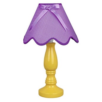 Lampka stołowa/nocna LOLA 41-84378 żółta/abażur fioletowy 1x40W E14