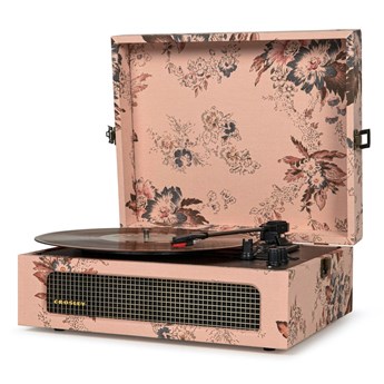Różowy gramofon Crosley Voyager Floral