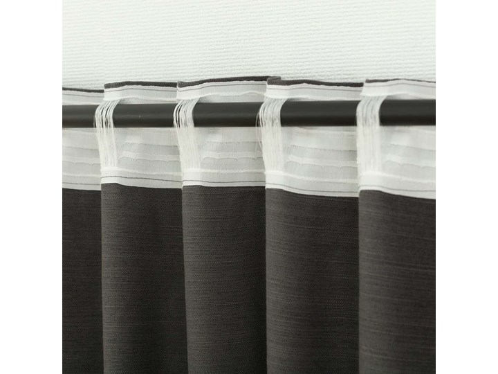 Zasłona BASIC na taśmie marszczącej 140x280cm łupkowo-szary 1szt., 140 x 280 cm Poliester Mocowanie 140x280 cm Mocowanie Szelki