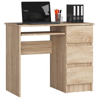 Skandynawskie biurko z półką dąb sonoma - Miren 4X