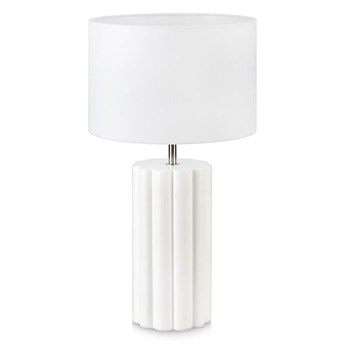 Biała lampa stołowa Markslöjd Column, wys. 44 cm