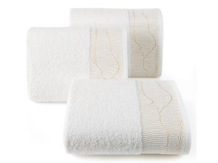 Ręcznik bawełniany z żakardową bordiurą kremowy R162-02