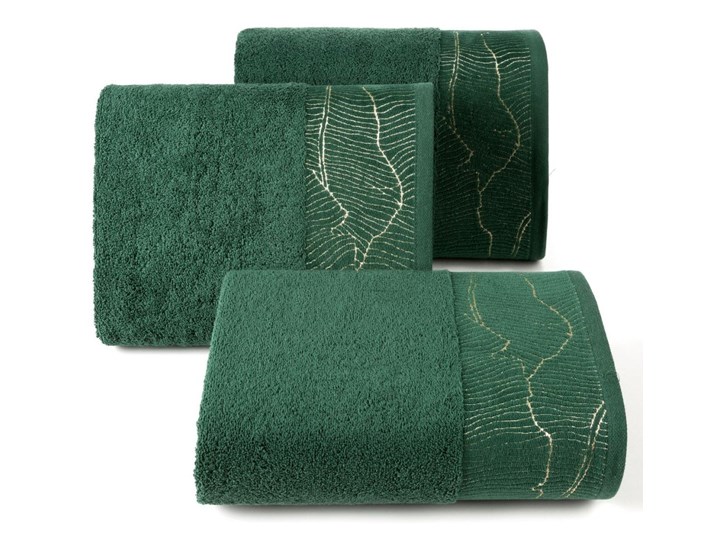 Ręcznik bawełniany z żakardową bordiurą zielony R162-06 Bawełna 30x50 cm 70x140 cm 50x90 cm Kategoria Ręczniki