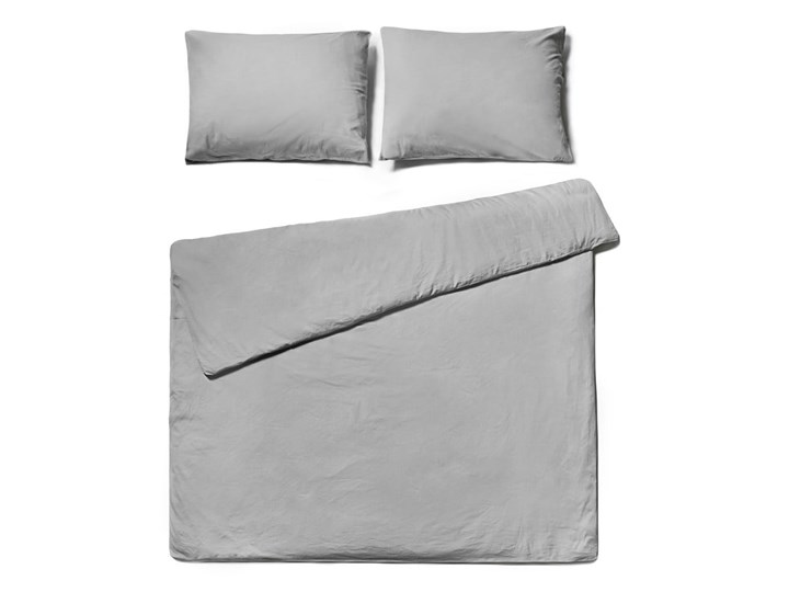 Jasnoszara pościel dwuosobowa z bawełny stonewashed Bonami Selection, 160x200 cm