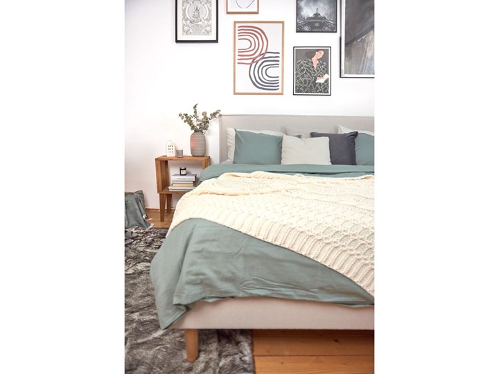 Miętowozielona pościel dwuosobowa z bawełny stonewashed Le Bonom, 200x220 cm Komplet pościeli 70x90 cm Bawełna Rozmiar poduszki 70x90 cm